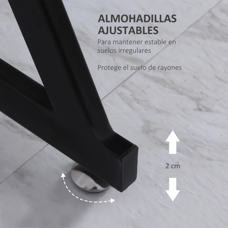 HOMCOM Escritorio Mesa de Ordenador 80x50x75 cm con Encimera de Vidrio Templado y Patas de Metal Carga 80 kg Estilo Moderno para Oficina Estudio Dormitorio Negro