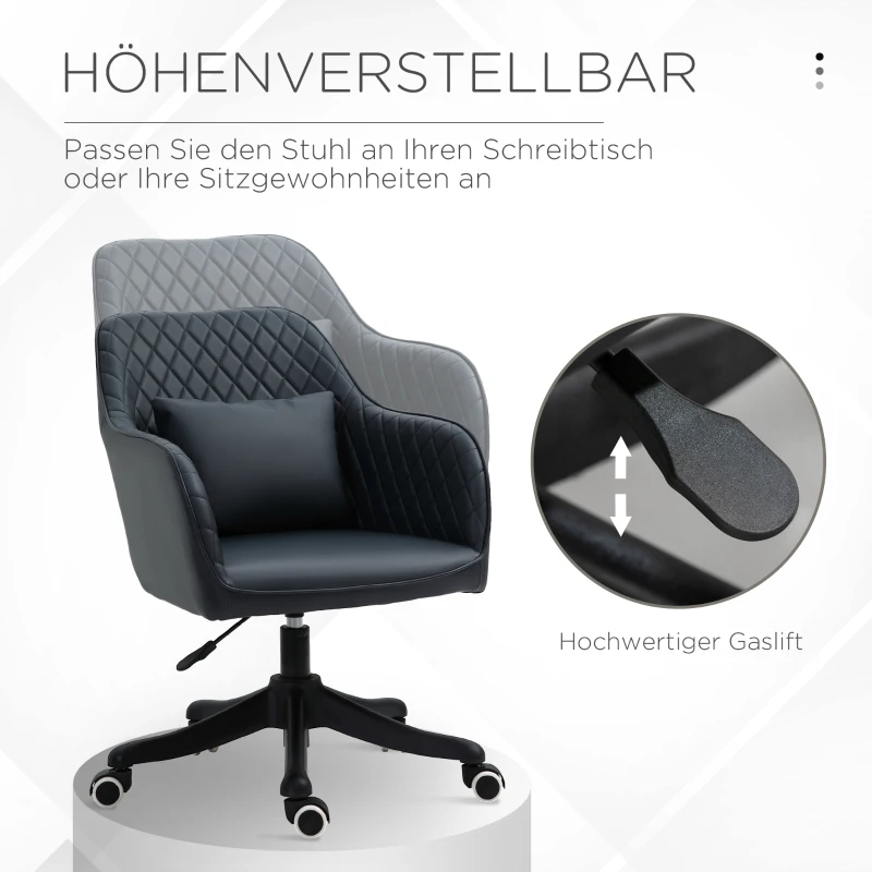 Vinsetto Massage Bürostuhl Schreibtischstuhl Computerstuhl Drehstuhl Arbeitsstuhl mit Vibrationsfunktion USB-Schrittstelle Massagefunktion Lendenkissen Armlehnen 78-86 cm höhenverstellbar Anthrazit