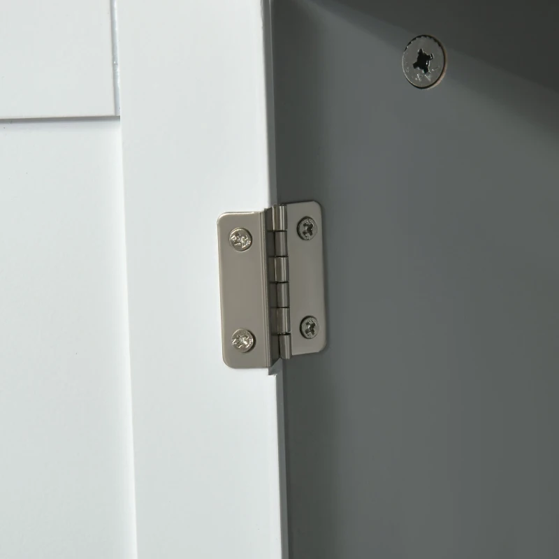 kleankin Mueble para Debajo del Lavabo Armario Baño de Suelo de Madera con 1 Armario de 2 Estantes Interior 60x30x60 cm Blanco