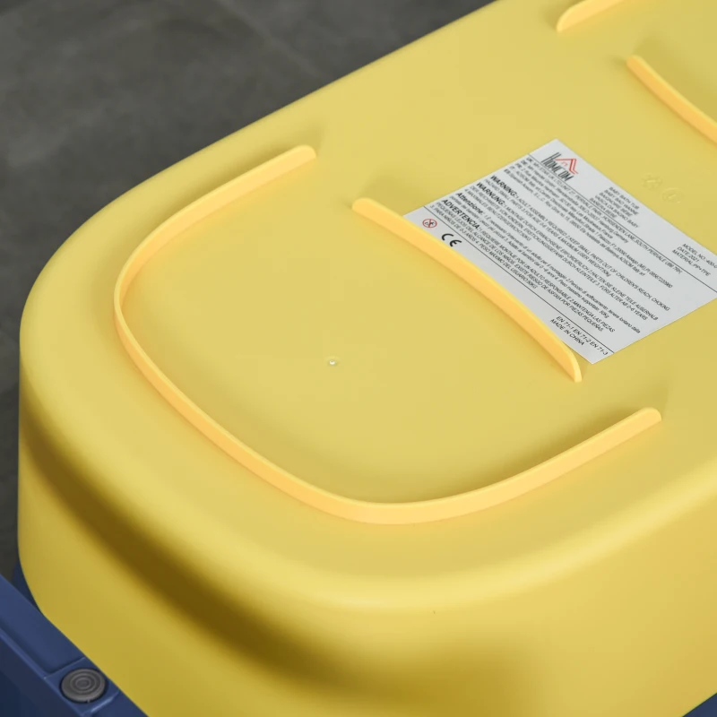 HOMCOM Vaschetta Bagnetto Neonato Pieghevole con Supporto Antiscivolo, Vaschetta da Bagno Portatile per Neonati e Bambini di 0-6 Anni con Foro di Scarico, 75.3x55.4x43cm, Blu e Giallo