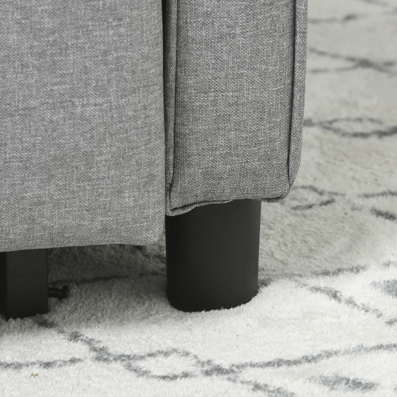 HOMCOM Poltrona Letto Singolo Reclinabile su 3 Livelli con Cuscino Extra, 69x82x85cm, Grigio Chiaro