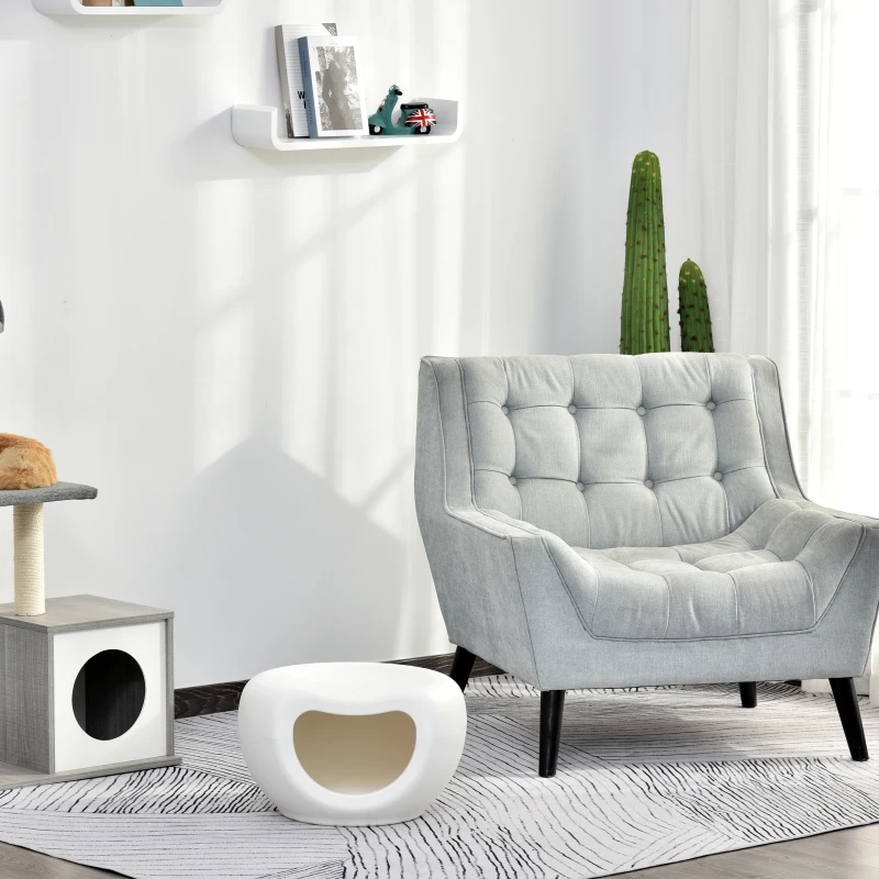 PawHut Maison pour chat panier chat lit chat design contemporain Doonut dim. 48L x 42l x 29H cm polypropylène blanc