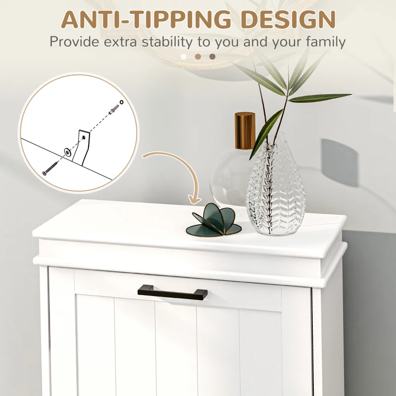 HOMCOM Two-Drawer Minimalistic 10-Shoe Cabinet - White