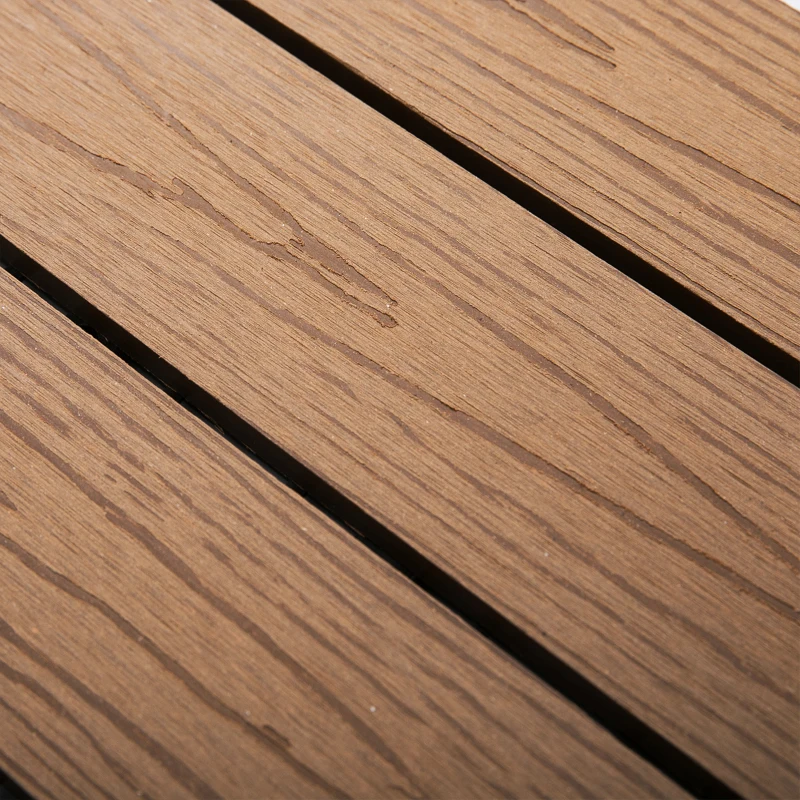 Outsunny Dalles terrasse - caillebotis - Lot de 11 pcs, Surface Max. 1 m² - emboîtables, Installation très Simple, dim. 30 x 30 cm