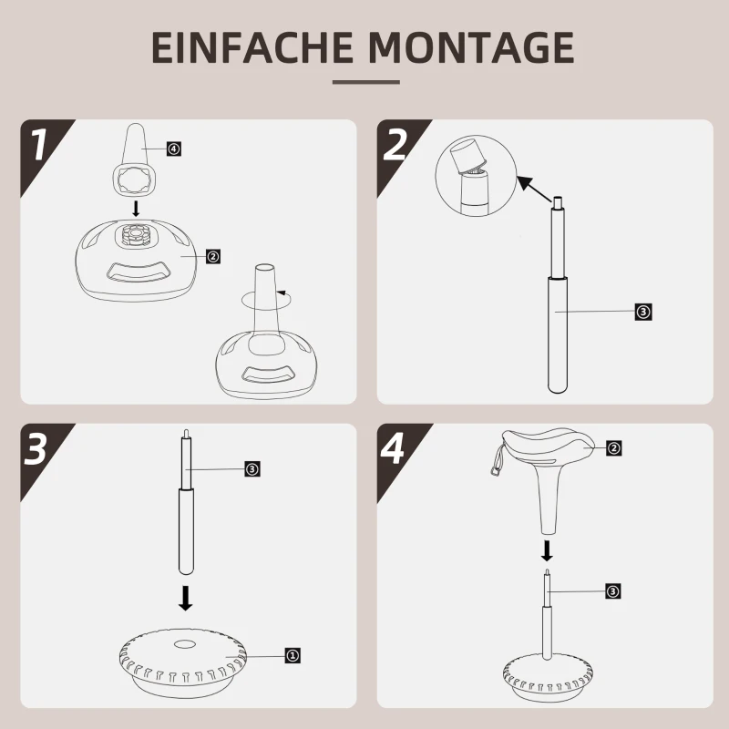 HOMCOM Balancehocker, beweglicher Sitz, drehbarer Bürohocker, höhenverstellbar, ergonomisch, 34 x 34 x 68,5-83,5 cm, Braun(m-8)