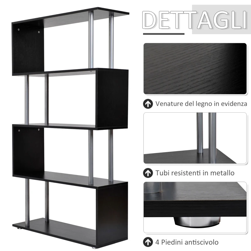 HOMCOM Libreria di Design in legno Mobili Ufficio Scaffale