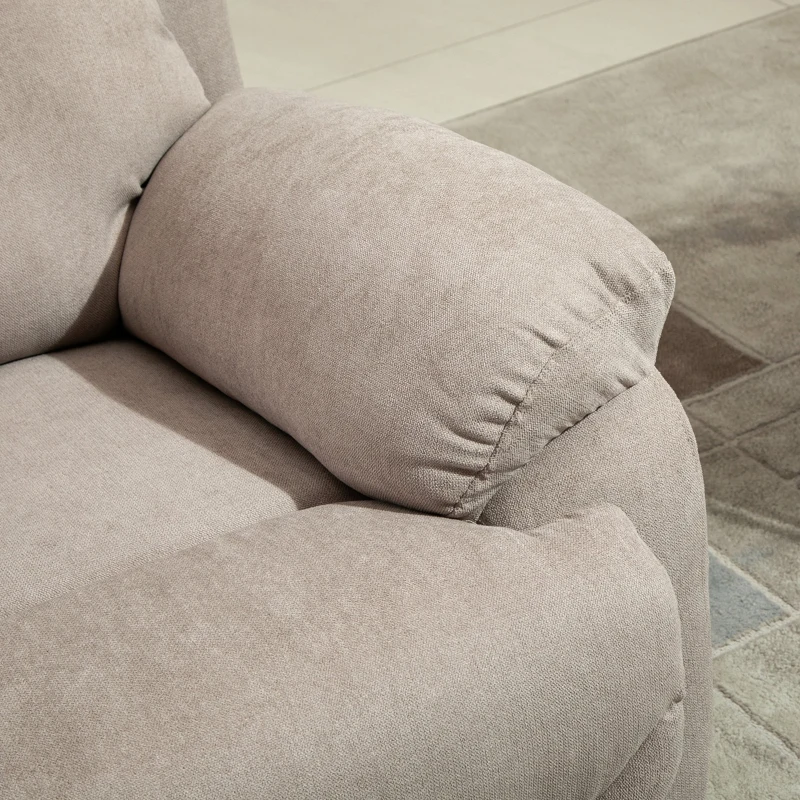 HOMCOM Sillón Relax Reclinable Manual con Reposabrazos y Reposapiés Carga 150 kg para Salón Dormitorio Beige
