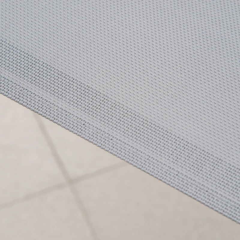 Outsunny Set 4 Sedie da Giardino Impilabili e Salvaspazio con Braccioli in Metallo e Tessuto a Rete, Grigio