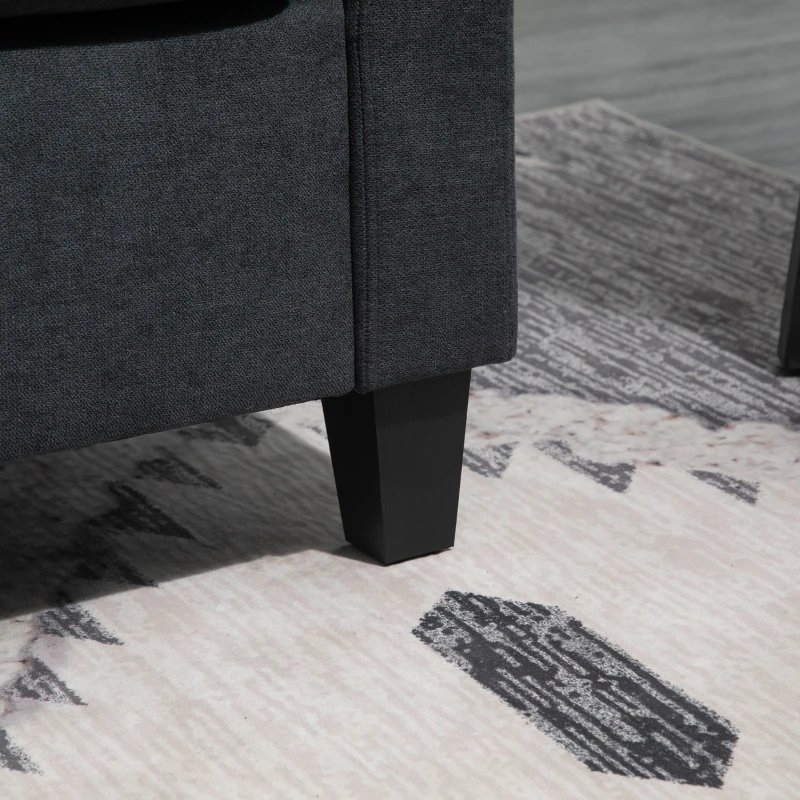 HOMCOM Ecksofa, Couchgarnitur, mit wendbarer Chaiselongue, 197 x 139 x 91cm, dunkelgrau