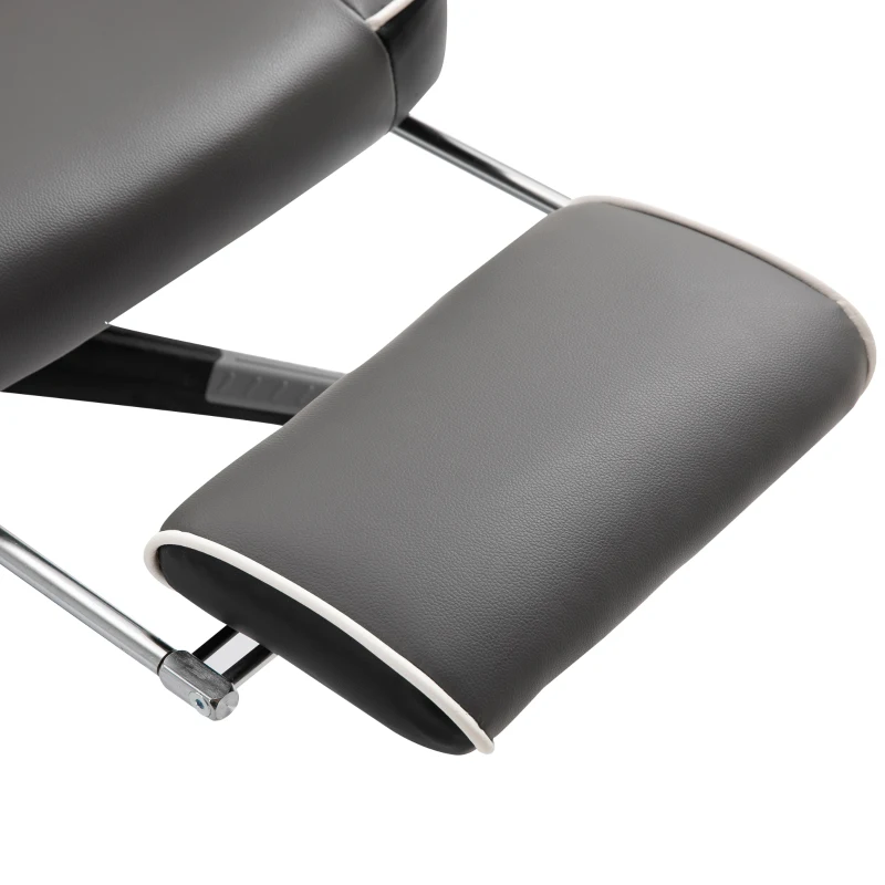 Vinsetto Ergonomischer Bürostuhl, Gaming Stuhl, Drehstuhl mit Lendenkissen und Fußstütze, Kunstleder, Grau, Weiß, Schwarz, 68 x 70 x 120-127 cm