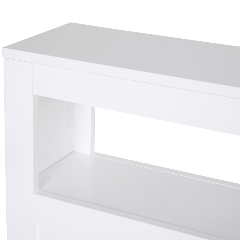 HOMCOM Mobiletto da Bagno 2 Cassetti Salvaspazio con 4 Ruote Legno 16x52x71.5cm Bianco