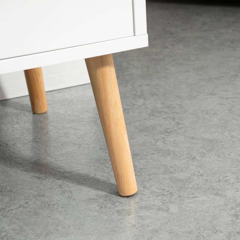 HOMCOM Nachttisch Nachtkommode mit Schublade und Schrankfach Beistelltisch Nachtschrank Sofatisch MDF Natur+Weiß 40 x 40 x 71 cm