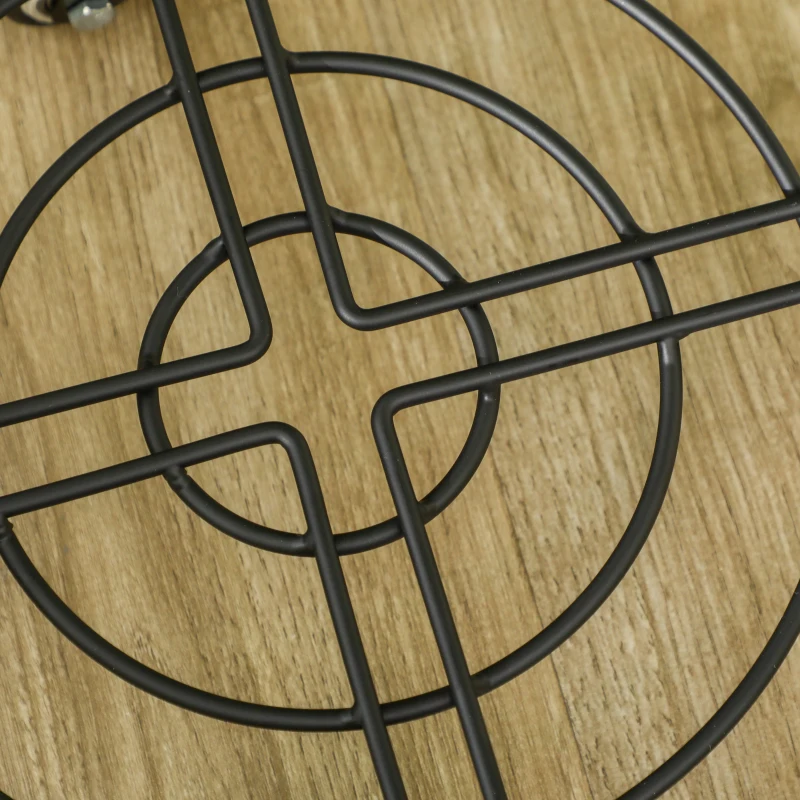 Outsunny Carrello Sottovaso con Ruote Ø30cm in Metallo con Ruote Girevoli e Freno, Nero