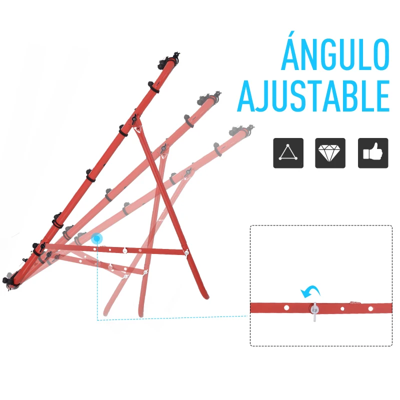 HOMCOM Red de Rebote Reboteador de Metal con Ángulo Ajustable para Entrenamiento de Deportes 96x80x96 cm Rojo