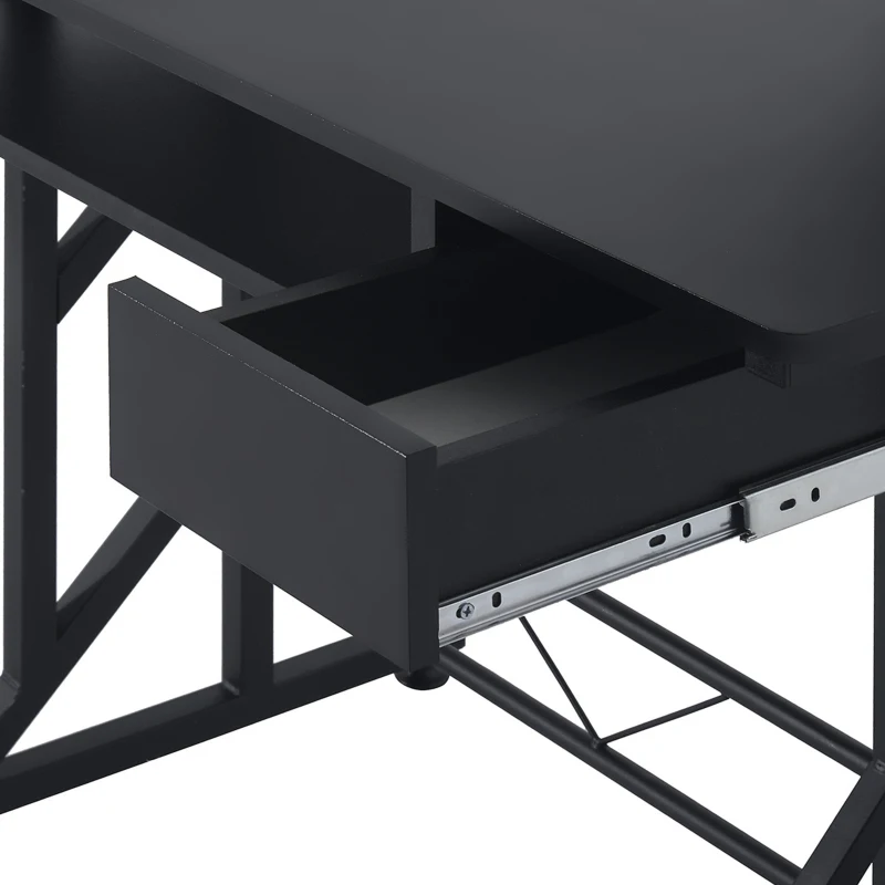 HOMCOM Mesa de Escritorio Mesa de Estudio con Bandeja de Teclado y Cajón Mesa de Ordenador para Despacho 90x50x100 cm Negro