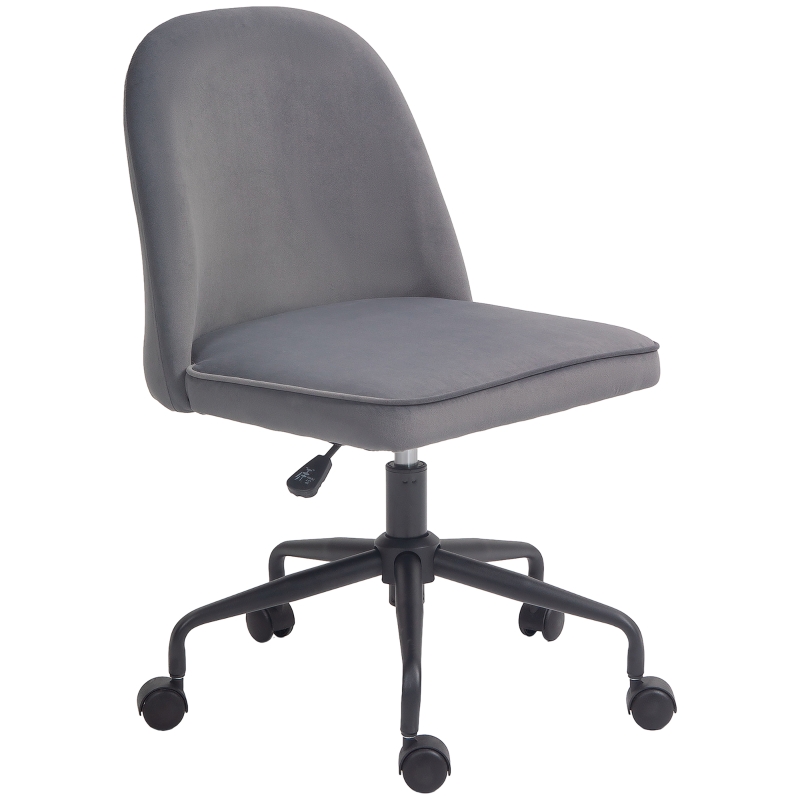 Chaise de bureau velours gris Geos Atmosphera - Le Dépôt Bailleul