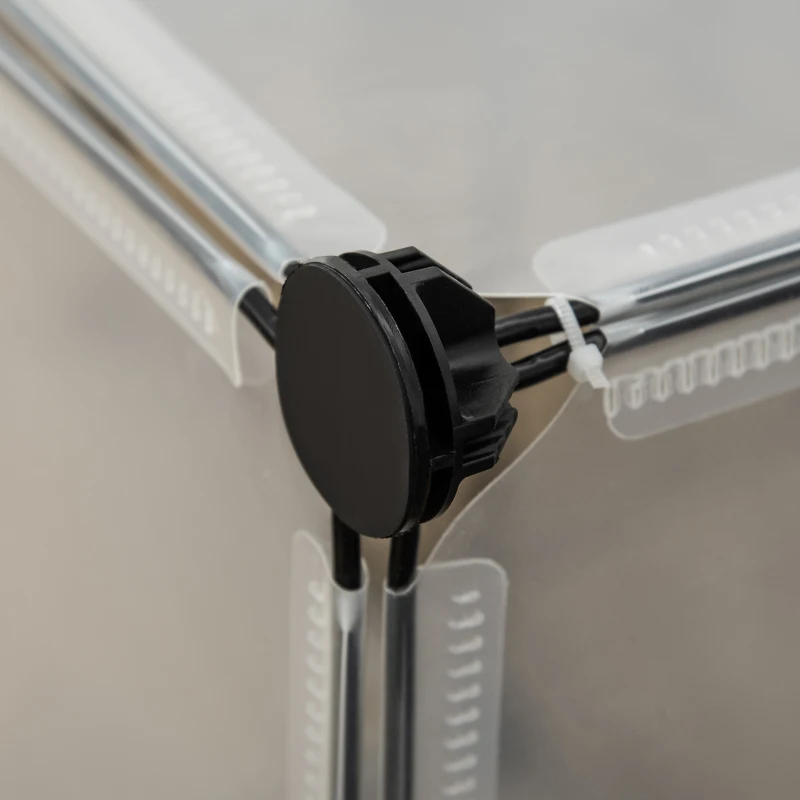 PawHut Jaula para Animales Pequeños Parque para Mascotas con 27 Paneles y Forma Personalizable para Cobayas Conejos Chinchillas 140x70x90 cm Transparente