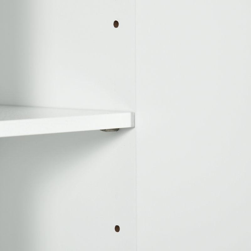 kleankin Armadietto Specchiera Bagno 2 Ante con Ripiani Aperti e Mensole Regolabili, 60x20x61cm, Bianco