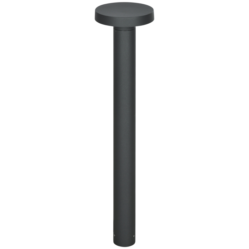 Outsunny Gartenlampe, Wegleuchte, Pfostenlicht mit LEDs, wetterbeständig, 20 cm x 20 cm x 90 cm, Dunkelgrau