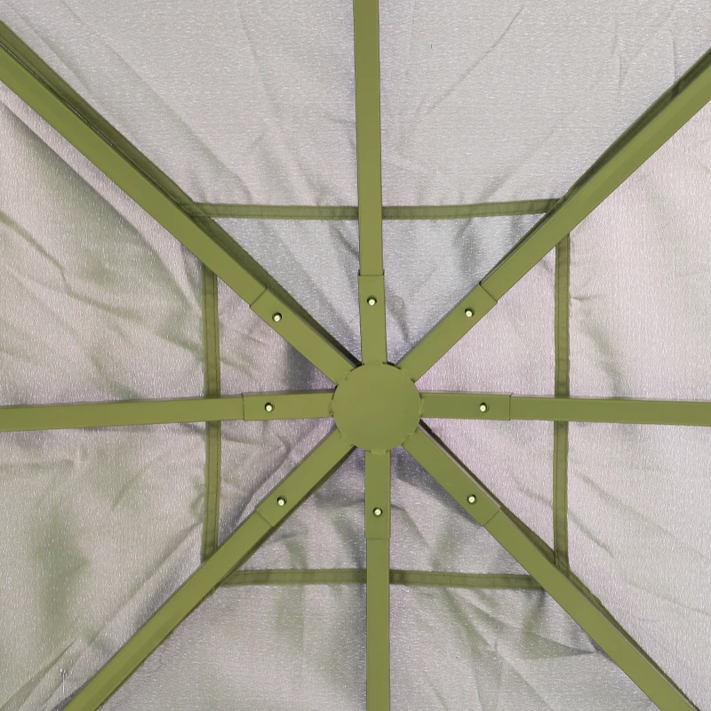 Outsunny Tonnelle barnum contemporain en dôme dim. 3,00L x 3,00l x 2,60H m métal époxy polyester gris