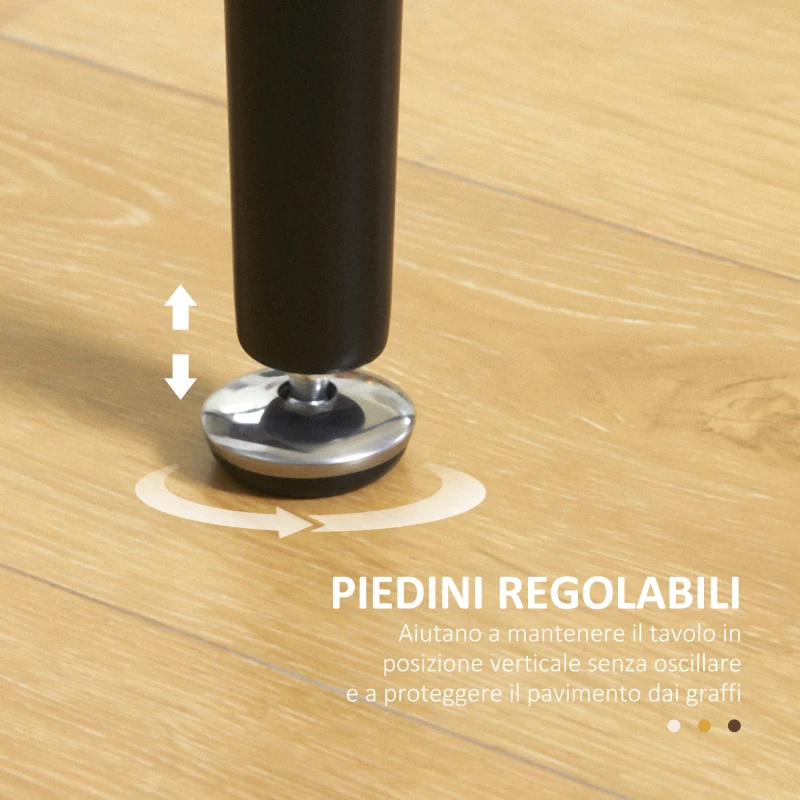 HOMCOM Bancone Bar Stile Industriale per 4 Persone in Legno e Acciaio, 118x58x108cm, Marrone e Nero