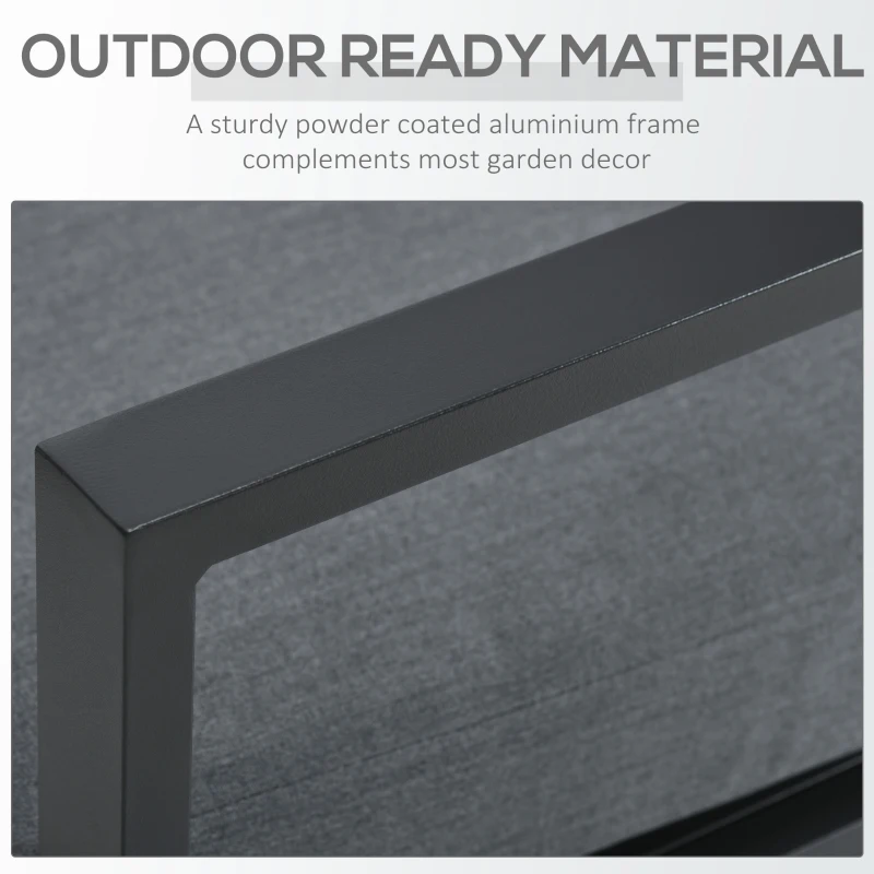 Outsunny 5-Piece Aluminium Garden Furniture Sets, 4 Seater Outdoor Conversational Dining Set with Gas Fire Pit Table Cushions for Yard, Poolside, Patio, Grey