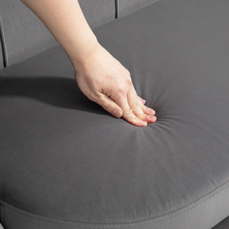 HOMCOM 2-Sitzer Stoffsofa Zweisitzer Loungesofa mit weichen und großzügigen Kissen Polstersofa Sitzmöbel Polstermöbel Designsofa elegant Samt Polyester Grau 133 x 63 x 75 cm