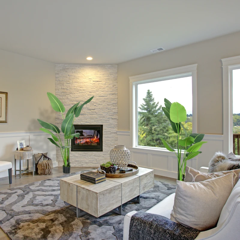 HOMCOM Pianta Artificiale Palma del Viaggiatore Alta 150cm per Interno ed Esterno con Vaso Incluso