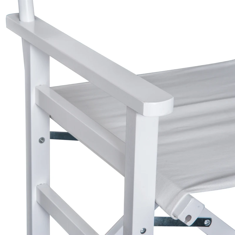 HOMCOM Regiestuhl Gartenstuhl Klappstuhl Stuhl Landhaussessel Sessel Weiß L56 x B46 x H88 cm