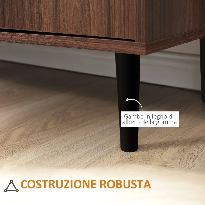 HOMCOM Credenza Moderna per Soggiorno, Sala da Pranzo e Ingresso con 2 Armadietti e 3 Cassetti, 127x40x76 cm