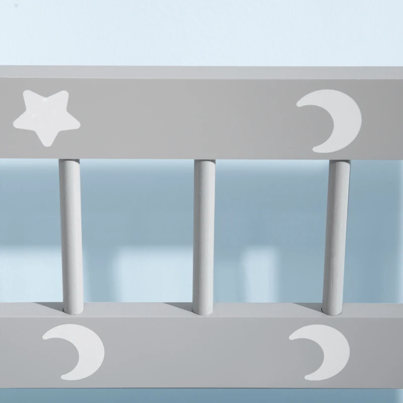 ZONEKIZ 2 en 1 Banco Infantil con Baúl de Almacenamiento para Niños de +18 Meses Carga 50 kg 60x30x50 cm Gris y Blanco