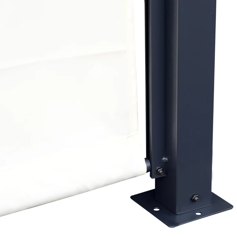 Outsunny Pergola tonnelle de jardin avec auvent coulissant 3 x 3 m - structure acier époxy et toile polyester - crème et noir