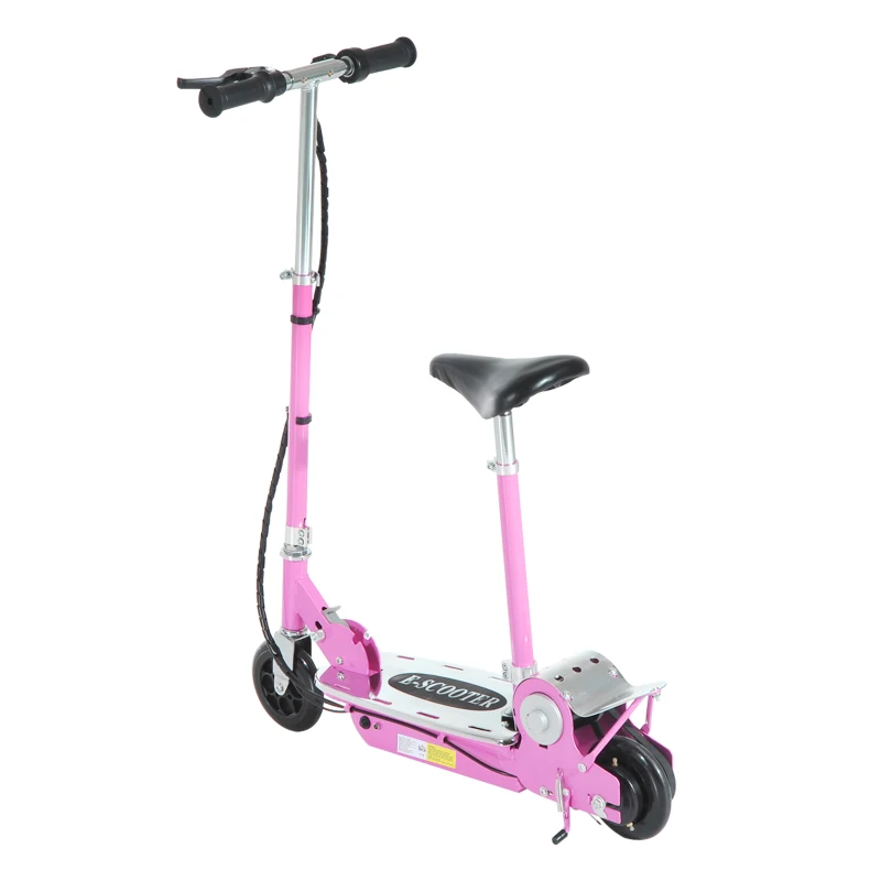 HOMCOM Trottinette électrique 120 W pliable pour enfant de 7 à 12 ans hauteur guidon et selle réglable 10 Km/h max. rose