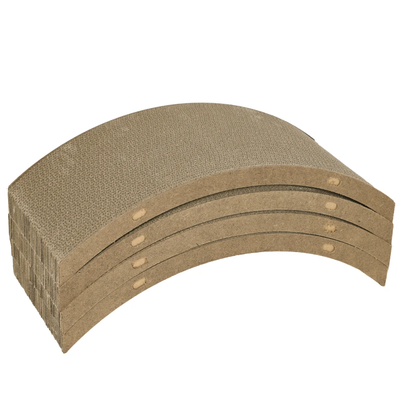 PawHut Four-Piece Cat Scratching Board, Cat Treadmill Replacement, 55 x 26cm - Brown
