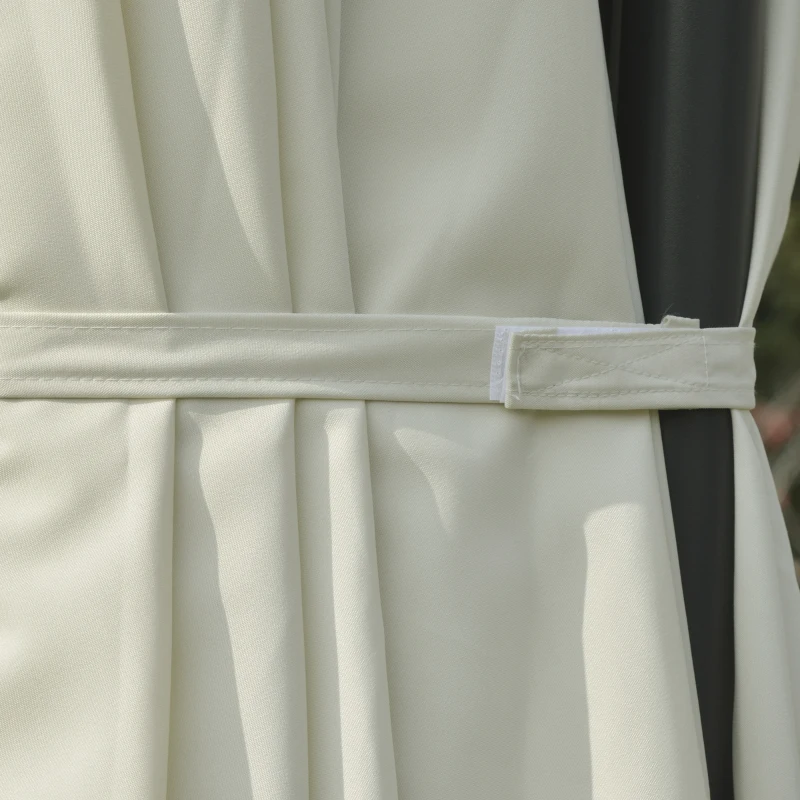 Outsunny Ombrellone Doppio in Acciaio e Poliestere Anti-UV Impermeabile, 445x270x260cm, Beige