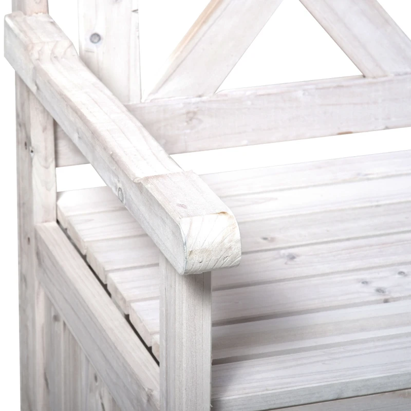 Outsunny Sitzbank mit Stauraum 2-Sitzer Gartentruhe Truhenbank Kissentruhe Aufbewahrung Weiß 115 x 61 x 85 cm