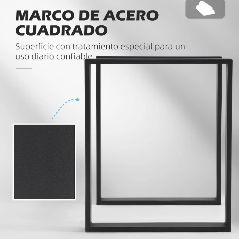 HOMCOM Conjunto de 2 Patas para Mesa Patas de Diseño Rectangular con Tornillos Incluidos para Mesa DIY 60x72 cm Negro