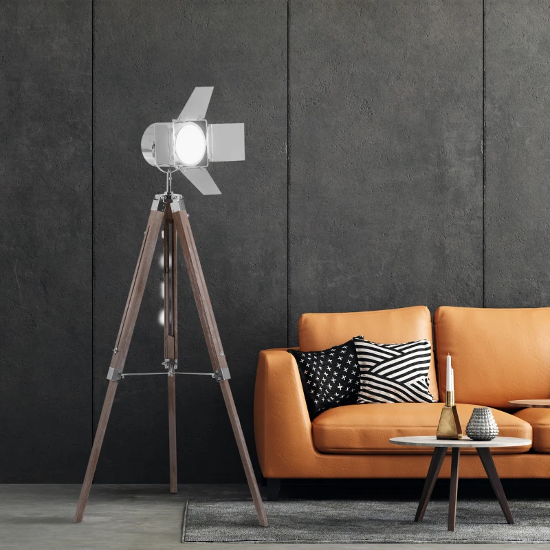 HOMCOM Stehleuchte Stehlampe Leselampe Standleuchte höhenverstellbar DreiBein E14 L65 x B65 cm