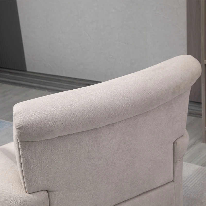 HOMCOM Butaca de Salón Tapizada en Tela Sillón Relax con Reposabrazos Asiento Extraíble para Dormitorio 79x78x87 cm Gris