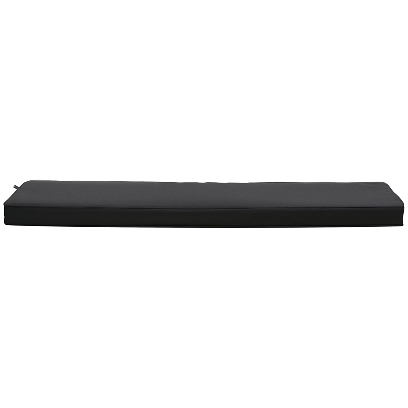Outsunny 2-Seater Garden Bench Cushion with Ties, Swing Chair Cushion, Replacement Cushion for Outdoor Furniture, 110 x 46 cm, Black