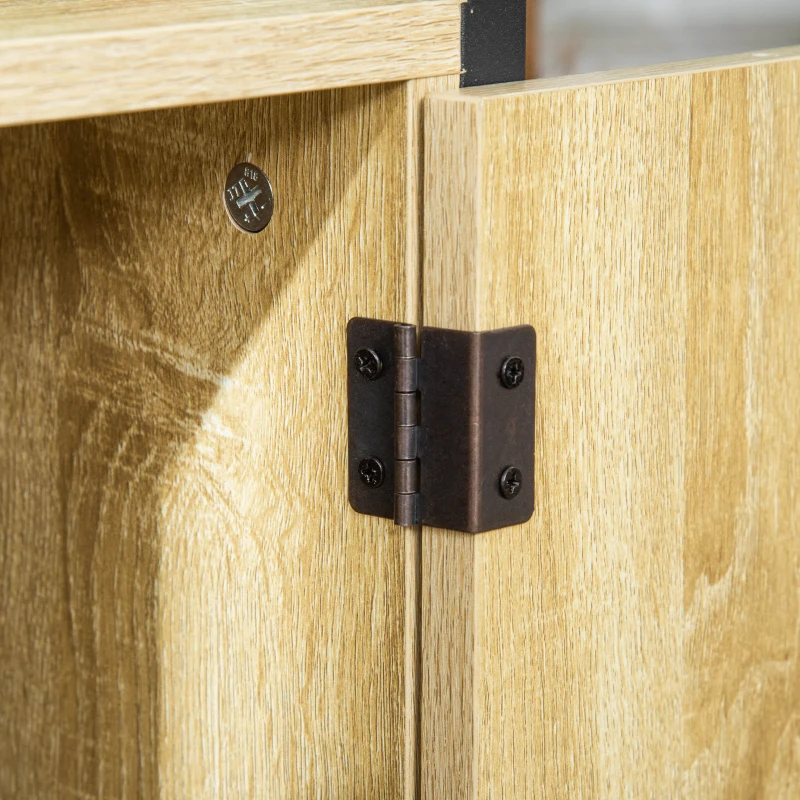 PawHut Mobile Lettiera per Gatti con 2 Ante e Ingresso Laterale, 82.3x51x54cm, Color Legno e Nero