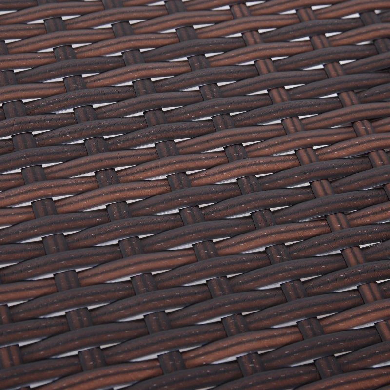 Outsunny Set 3 Tavolini da Giardino in Rattan 40x40x40cm, 50x47x50cm, 60x54x60cm Marrone