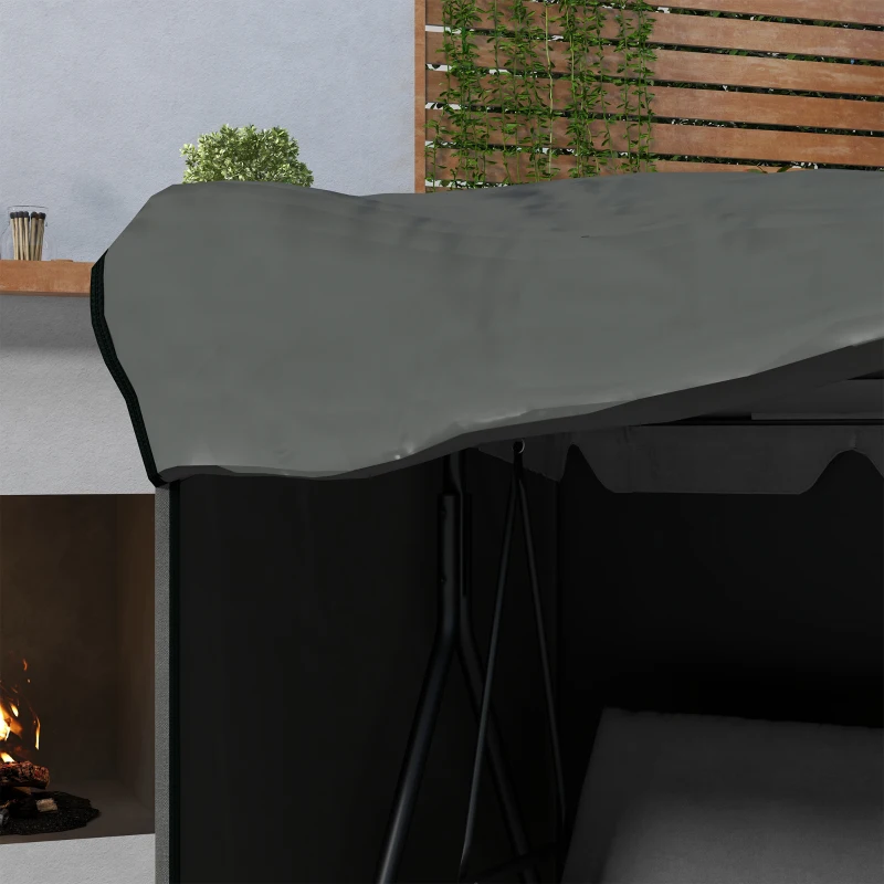Outsunny Abdeckung für Gartenschaukel, Schutzhülle für Hollywoodschaukel, Abdeckhaube, wasserfest, 177 x 114 x 152 cm, Grau(m-9)