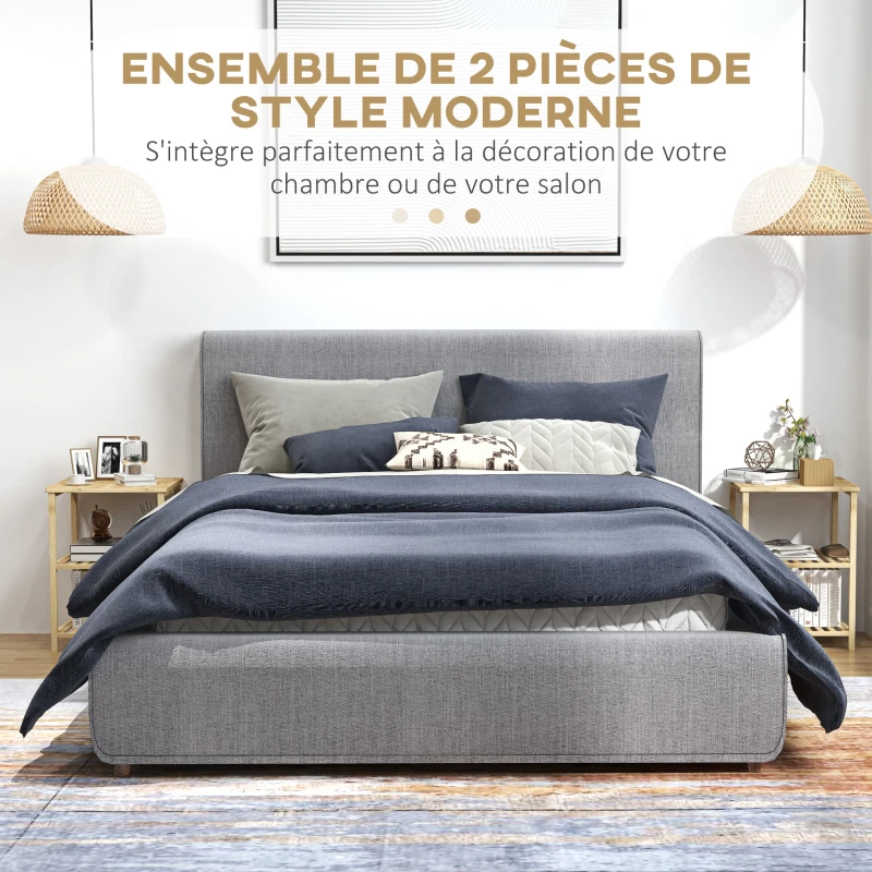 HOMCOM Ensemble de 2 tables de chevet table d'appoint en bambou avec 2 étagères, style naturel, dim. 40L x 40l x 55H cm