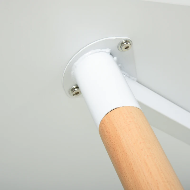 HOMCOM Scandinavian Style Dining Table w/ Wood Legs Adjustable Feet Elegant Home Office Dining Clean Stylish White