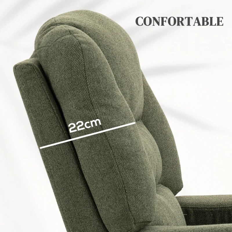 HOMCOM Fauteuil releveur relax électrique, fonction massage et chaleur, inclinaison réglable, repose-pied, télécommandes, vert(m-7)