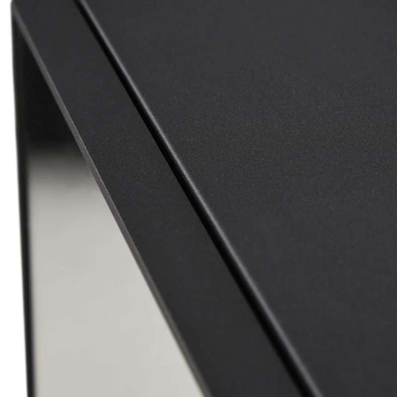 kleankin Spiegelschrank, 2 Innenböden, offenes Regalfach, Stahlgehäuse, schwarz, 46 x 13,5 x 58 cm