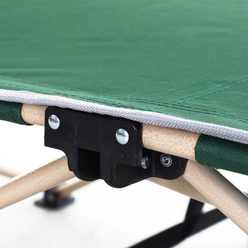 Outsunny Feldbett, Camping-Bett, klappbar, wetterbeständig, ink. Tragetasche, 190 cm x 68 cm x 52 cm, Grün + Beige