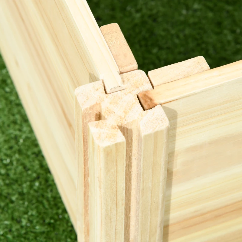 Outsunny Jardinera Exterior Grande de Madera con Enrejado para Plantas Trepadoras 2 Cajas de Cultivo 230x60x110 cm Natural