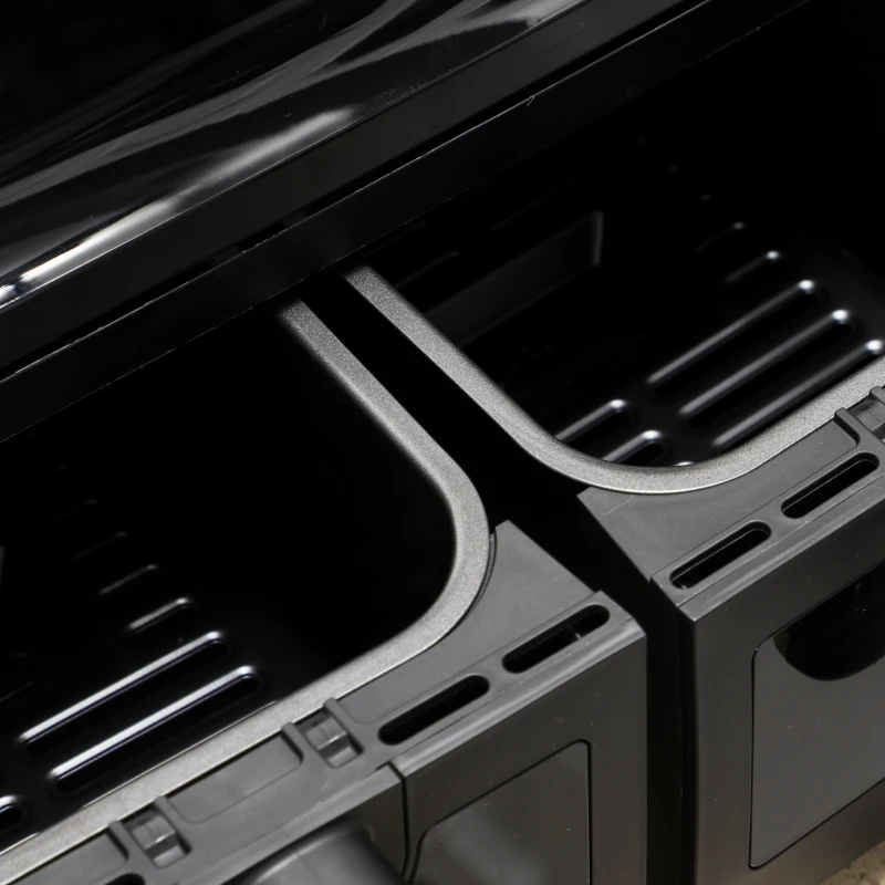 HOMCOM 8L 200°C Double Air Fryer, with 8 Preset Menus and Digital Display - Gold Tone/Black